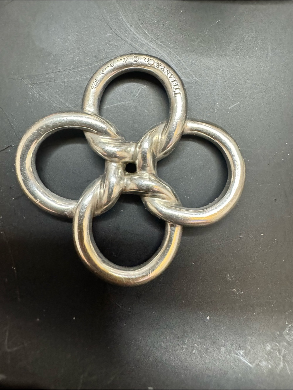 Tiffany & Co. Polished Silver Four-Ring Clover Link